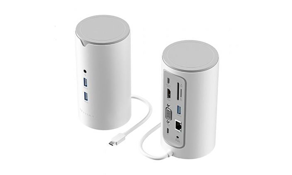 Vention TPHWC-EU USB-C to HDMI/VGA/USB 3.1 Gen 1-C/USB 3.0x3/RJ45/SD/TF/TRRS 3.5mm/PD/DC Docking Station 0.25M White Vertical Type EU Standard