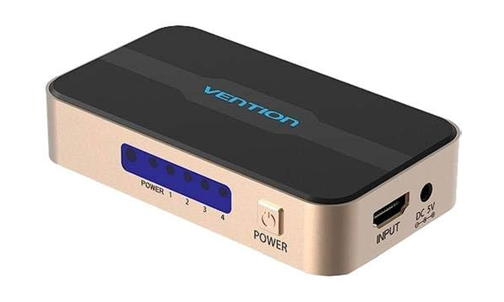 Vention ACCG0-EU 1 In 4 Out HDMI Splitter 4K@30Hz Gold Aluminum Alloy Type EU Standard