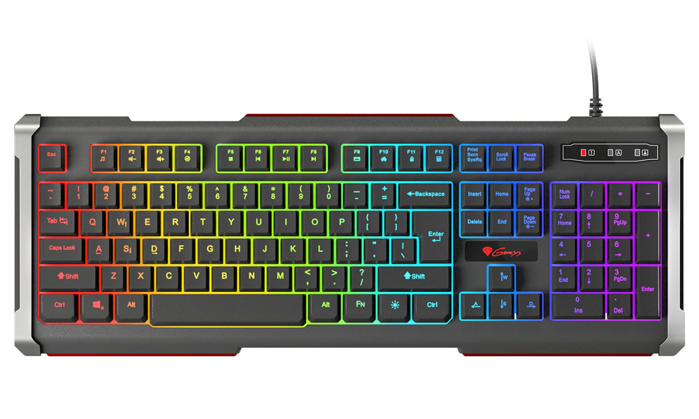 Genesis Gaming Keyboard Rhod 400 RGB RU Layout with RGB Blacklight Windows XP, Vista, 7, 8, 10, USB