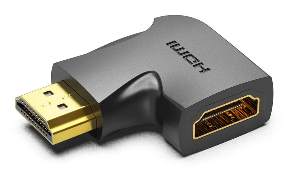 Vention AIQB0 HDMI 270 Degree Male to Female Vertical Flat Adapter Black