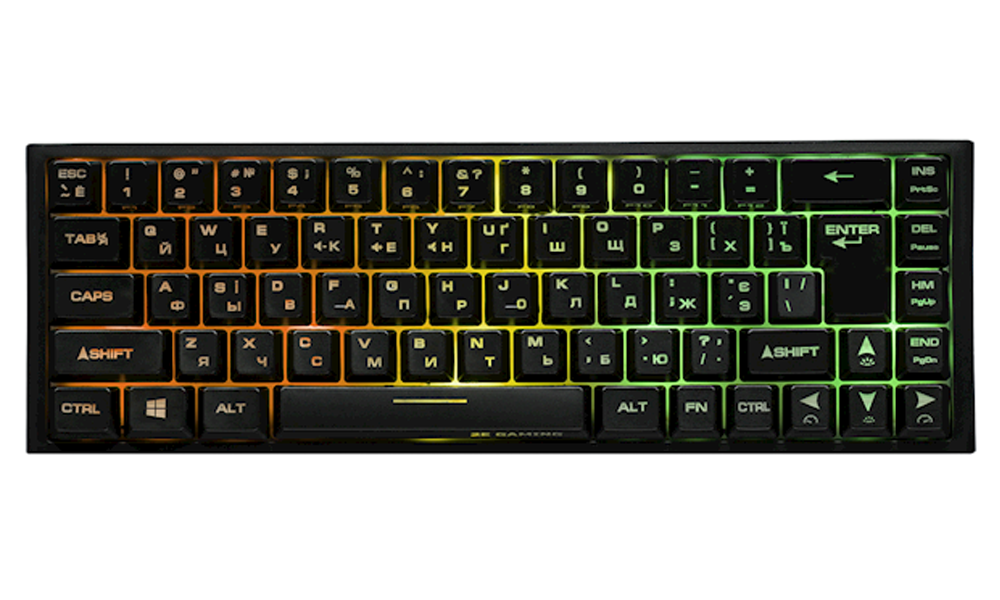 2E GAMING Keyboard KG360 | RGB | 68key | Wireless | Black | Ukr | 2E-KG360UBK