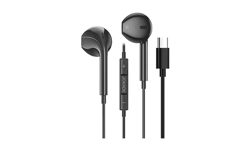 JOKADE JD044 NANJING Type-C wire-controlled digital earphone with mic Black