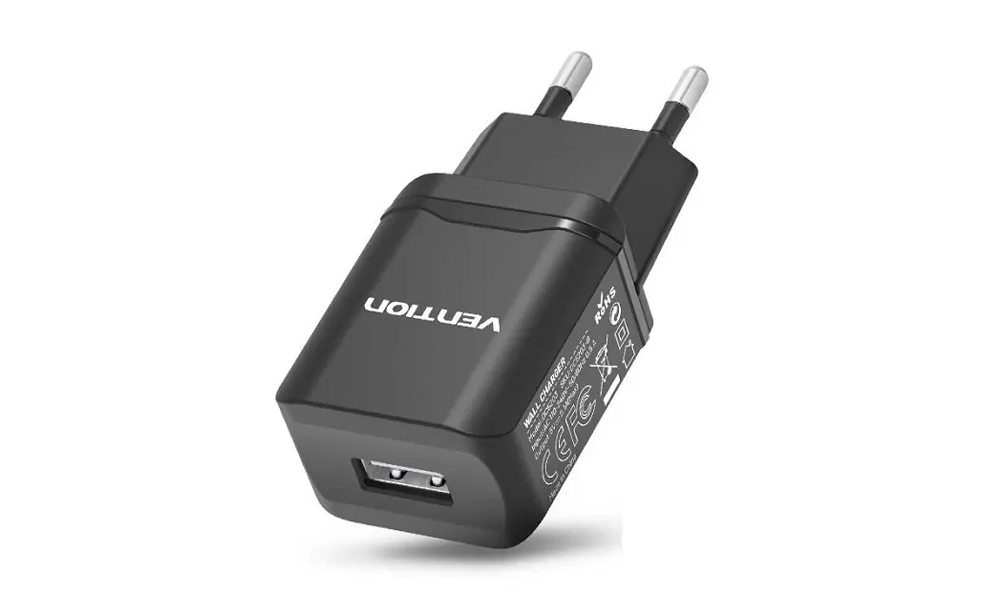 Vention DC5203-B 1-Port 10.5W USB Wall Charger EU-Plug（2.1A) Black