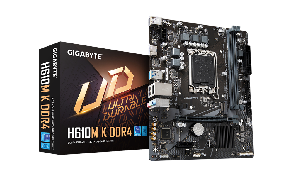 Gigabyte Motherbard H610M K DDR4 s1700 H610 2xDDR4 M.2 HDMI mATX H610M_K_DDR4