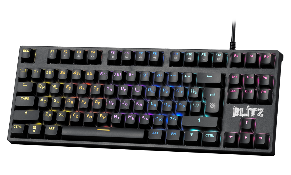 Defender Blitz GK-240L Mechanical Gaming Keyboard | USB | En-Ru | RGB backlight | Anti-Ghost