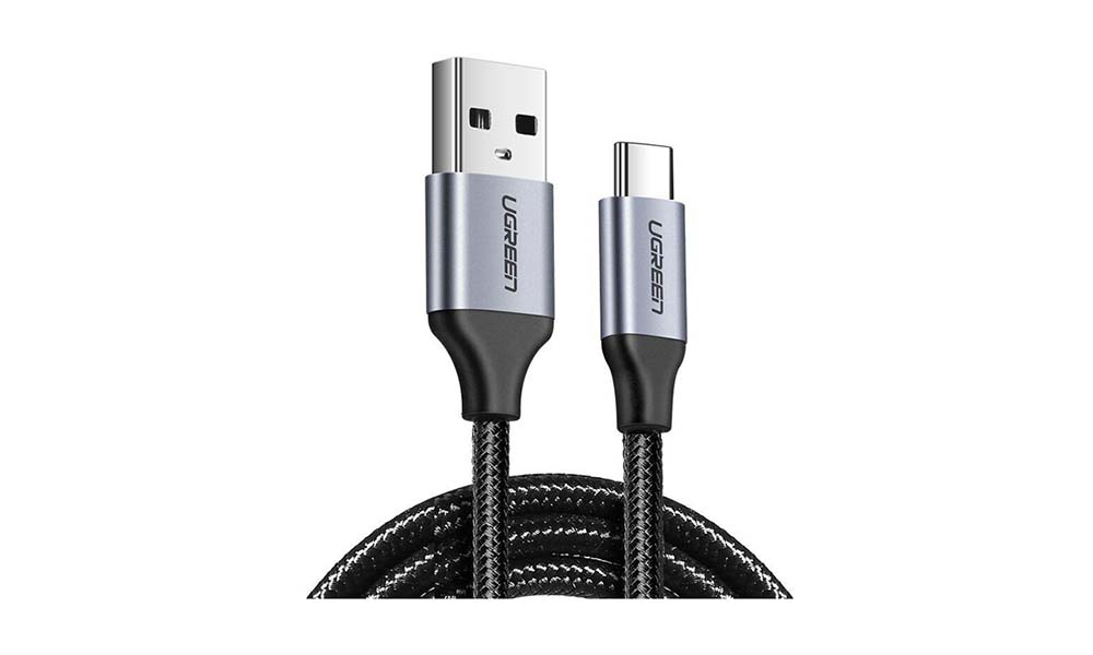Ugreen US288 UGREEN USB 2.0 A to Type C Cable Nickel Plating Aluminum Braid 1m (Black) 60126
