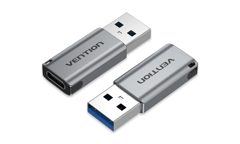 Vention CDPH0 USB 3.0 Male to USB-C Female Adapter Gray Aluminum Alloy Type