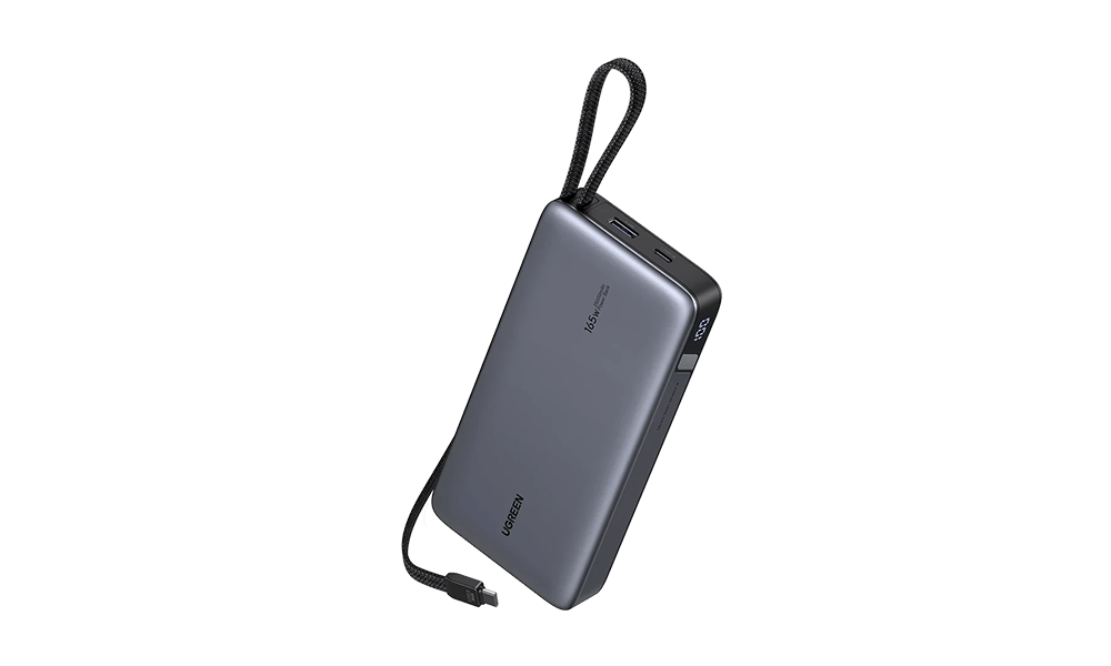 Ugreen PB552 (55995B) Nexode, 25000mAh, Type-C, USB, Power Bank With Built-in Type-C Cable, Grey