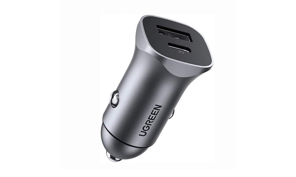 Ugreen CD130 (30780) Dual USB Car Charger 18W Type-C PD Car Charging for iPhone