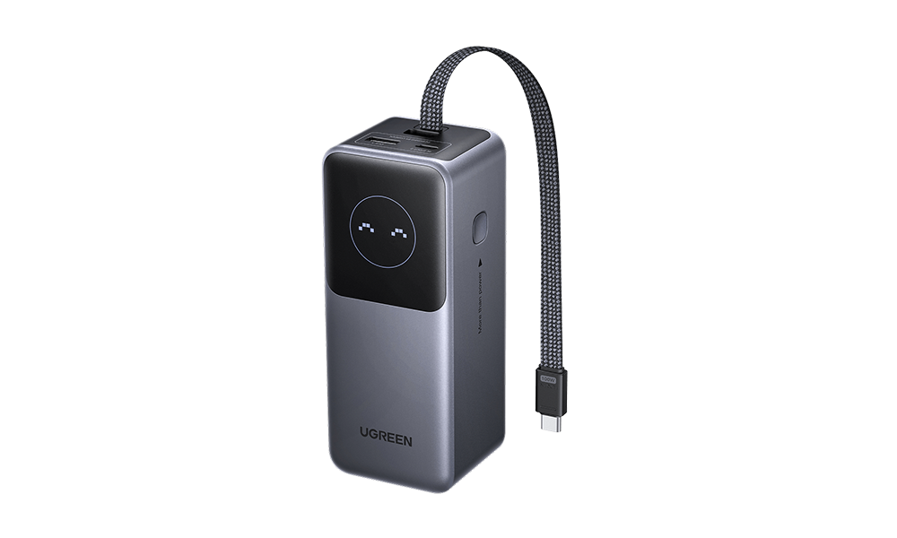 Ugreen PB723 (55365B) Nexode, 20000mAh, Type-C, USB, Power Bank With Built-in Cable, Grey
