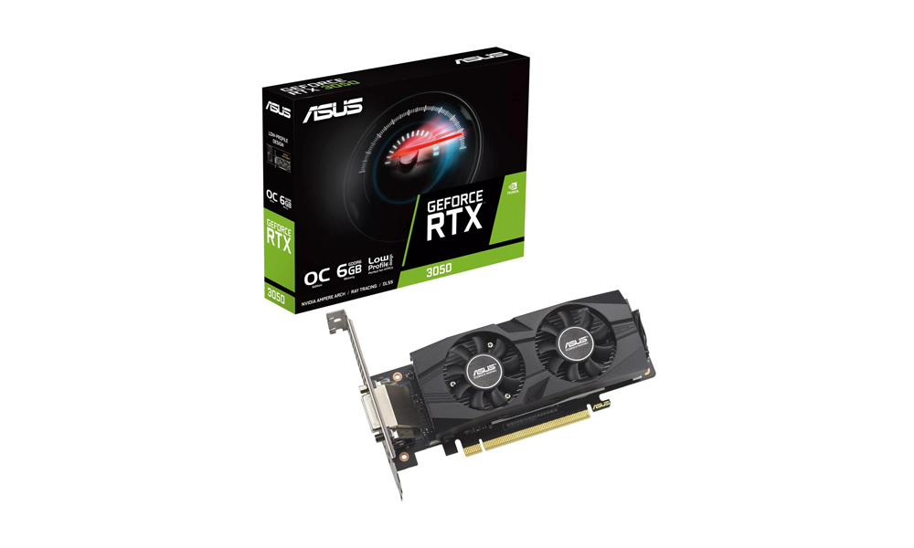 Asus Graphic Card GeForce RTX 3050 6GB GDDR6 OC low profile RTX3050-O6G-LP-BRK 90YV0KQ0-M0NA00