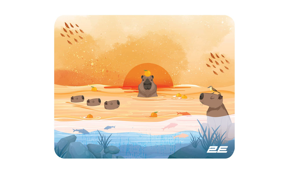 2E Mouse Pad CAPYBARRA, S(250x200x2mm), yellow 2E-PAD-S-CAPY-YELLOW