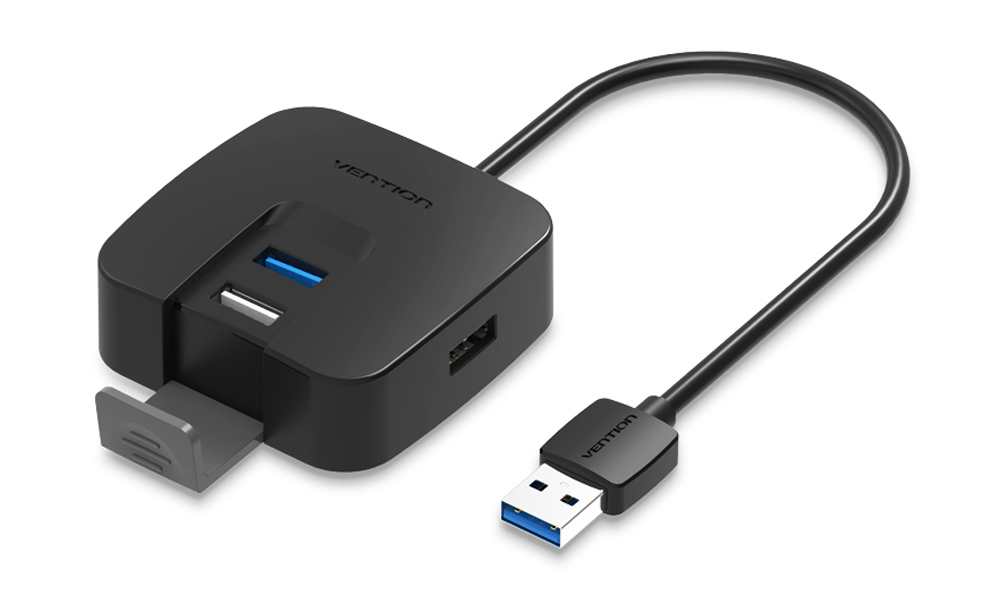 VENTION CHABB Single Port USB3.0 / 3 Ports USB 2.0 HUB 0.15M Black