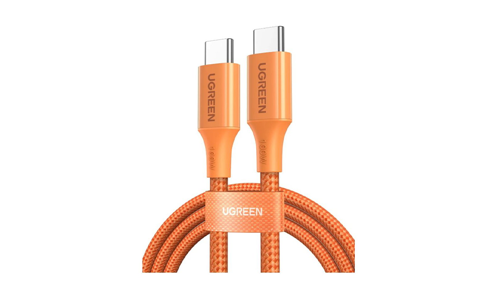 Ugreen L502 (95493), 100W, Type-C To Type-C PD Fast Charging Braided Cable, 1m, Orange