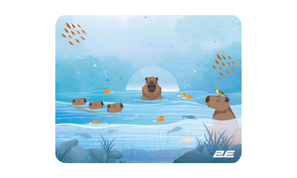 2E Mouse Pad CAPYBARRA, S(250x200x2mm), blue 2E-PAD-S-CAPY-BLUE