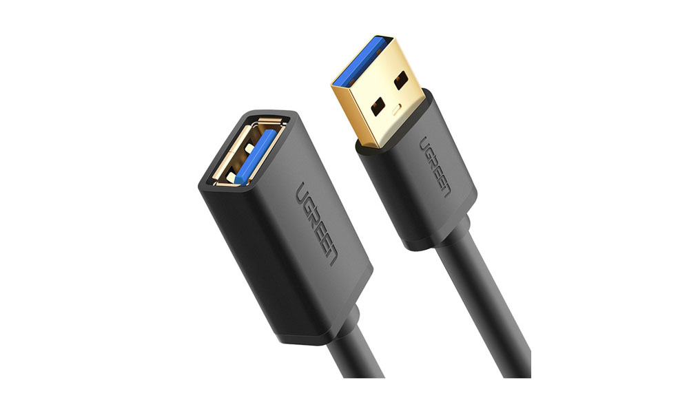 Ugreen US129 USB 3.0 A male to female flat cable Black 1.5M Extension Cable 30126