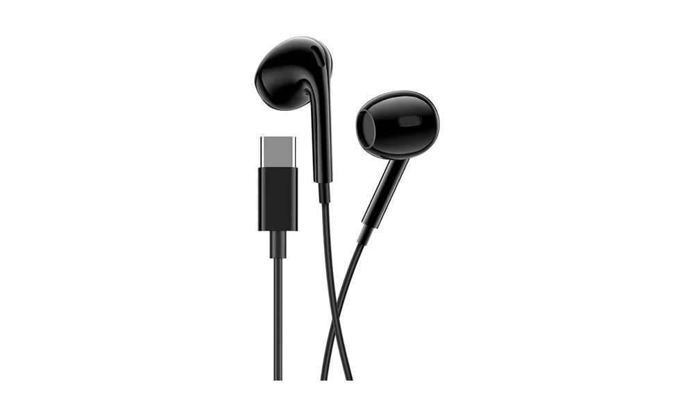 JOKADE JD046 QUJING Type-C wire-controlled digital earphone with mic Black