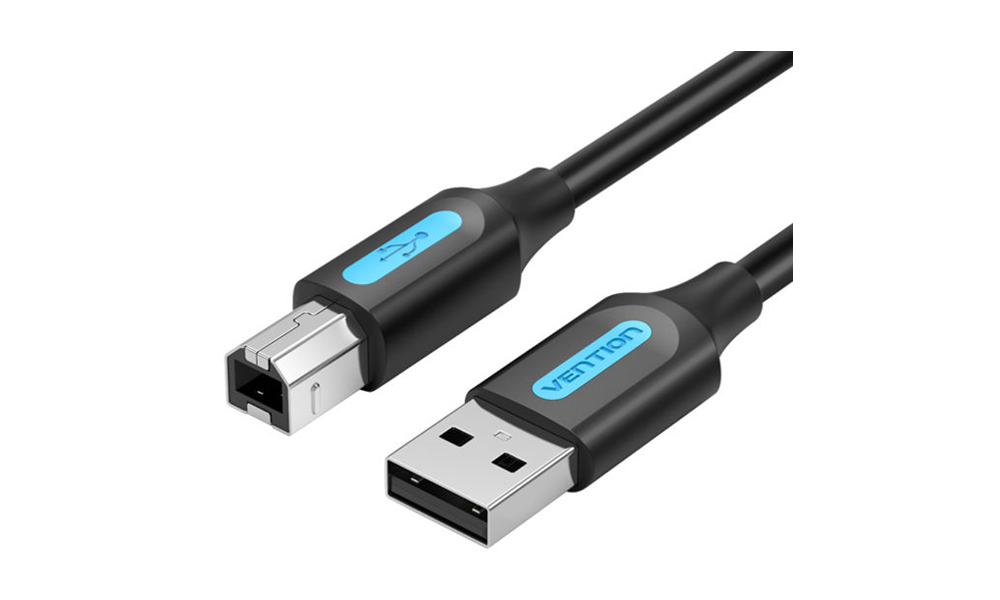 Vention COQBG USB 2.0 A Male to B Male Cable 1.5M Black PVC Type
