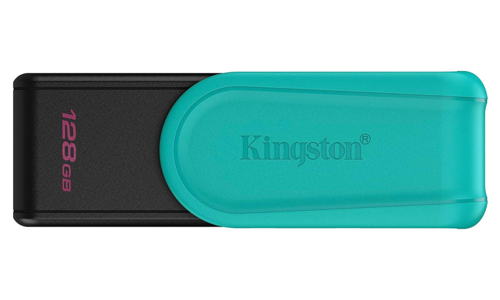 Kingston DataTraveler Exodia S USB Flash Drive - 128GB - USB 3.2 Gen 1 - USB Type A - Black/Turquoise