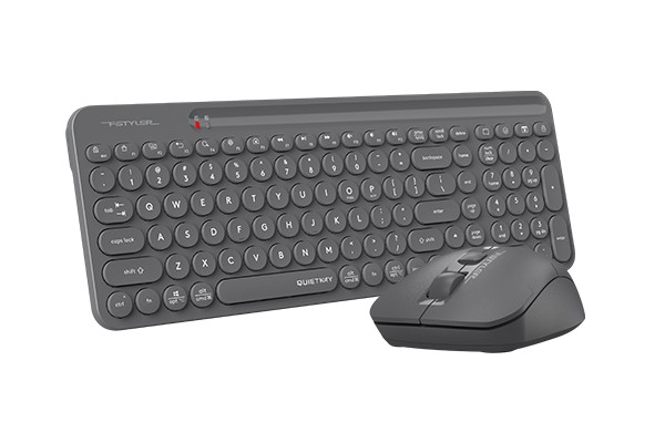 A4Tech FG3300 Air2 Fstyler 2.4G Wireless Power-Saving QuietKey Combo Set (FGK33 AS+FG16S Air2) USB (Grey) (US+Russian) | 10~15 m