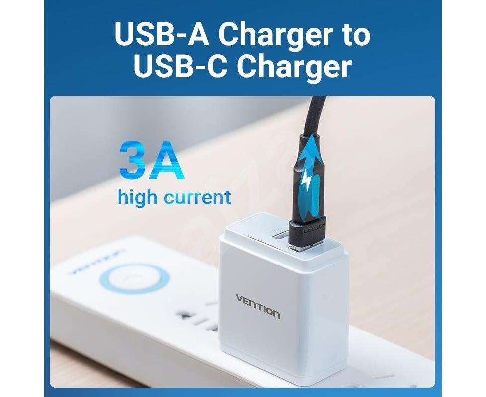 Vention CDWB0 USB 2.0 Male to USB-C Female Adapter Black PVC Type