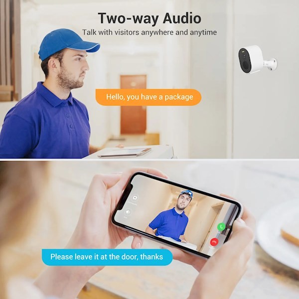Blurams A11C-K Wireless Camera Lite + Solar Panel Kit, 2K 3MP, Wi-Fi, 5200mAh, 2-Way Audio, Color Ni
