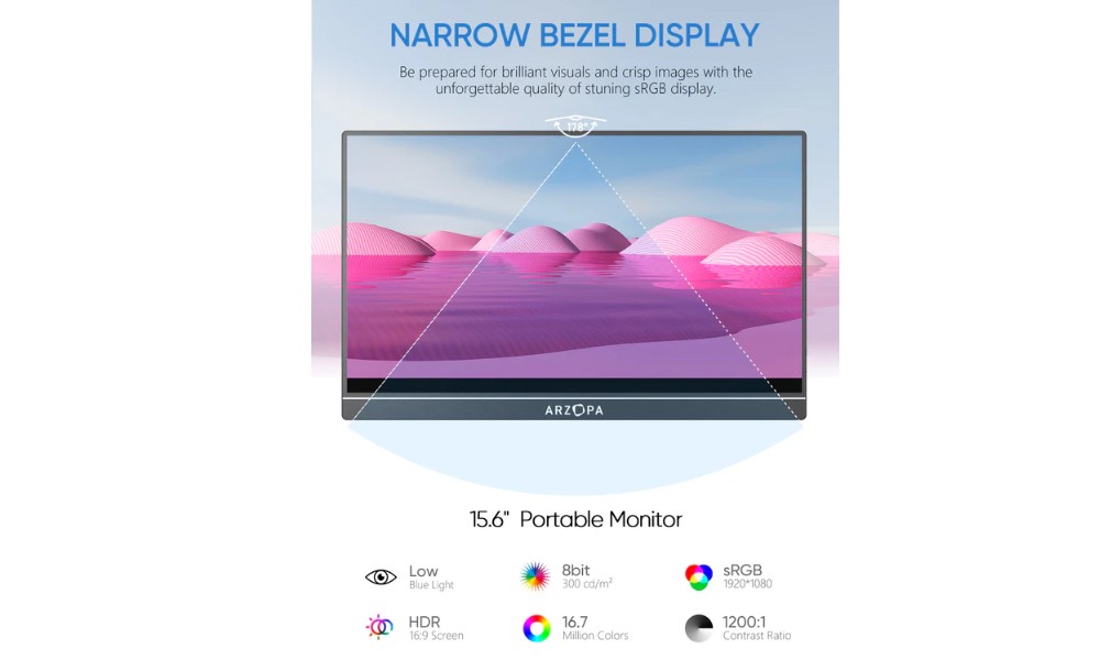 Arzopa A1T 15.6" FHD Mini HDMI USB Type-C