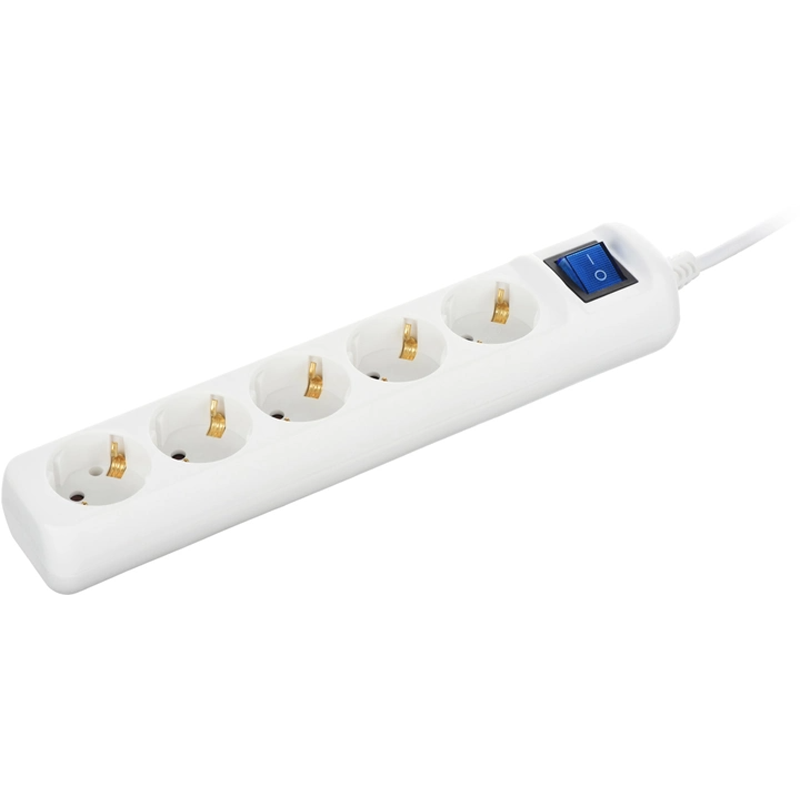 2E 5XSchuko with switch, 3G*1.5mm2, 3m, white 2E-U05ESM3