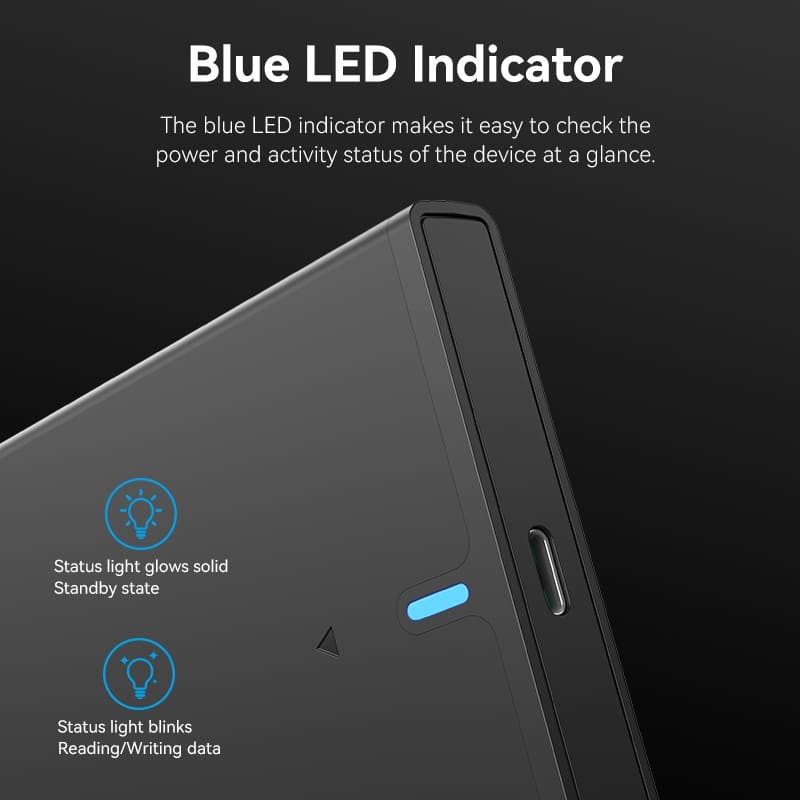 Vention KPBB0 2.5 Inch SATA Hard Drive Enclosure (USB 3.1 Gen 2-C) Black