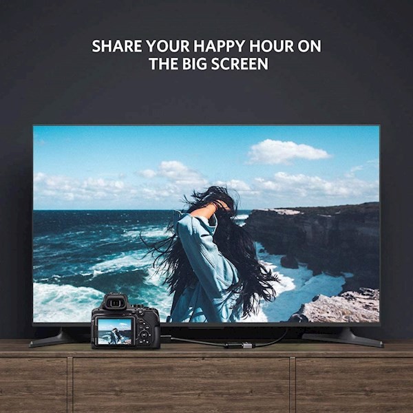 Ugreen 20137 Mini HDMI Male to HDMI Female Adapter Cable 22cm (Black)