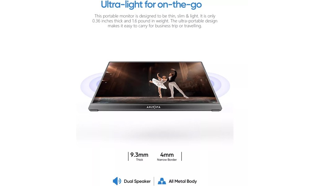Arzopa A1T 15.6" FHD Mini HDMI USB Type-C