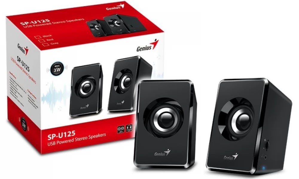 Genius USB Powered Stereo Speakers SP-U125 Black