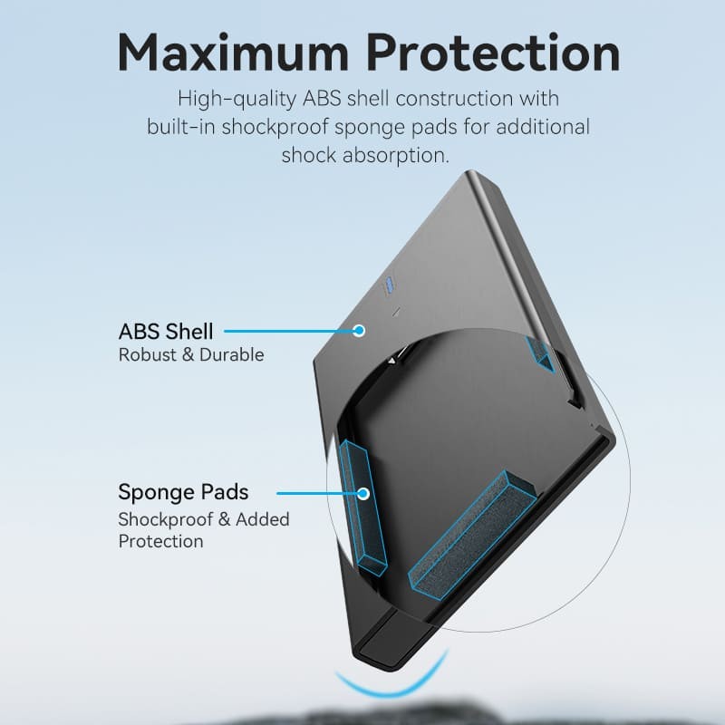 Vention KPBB0 2.5 Inch SATA Hard Drive Enclosure (USB 3.1 Gen 2-C) Black