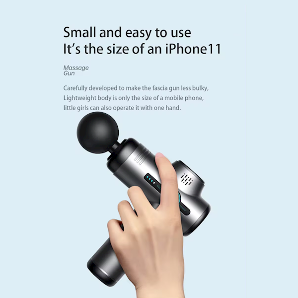 ALLX AXM-324G, 18W, 3200Rpm, Mini Massage Gun, Gray