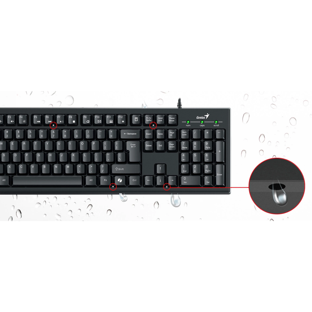 Genius, KM-100SE, Wired Keyboard and Mouse Combo (Black)