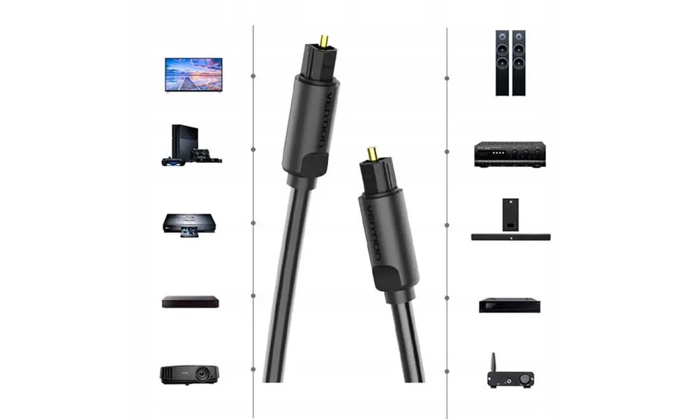 Vention Model/Item-NO: Optical Fiber Audio Cable 2M Black