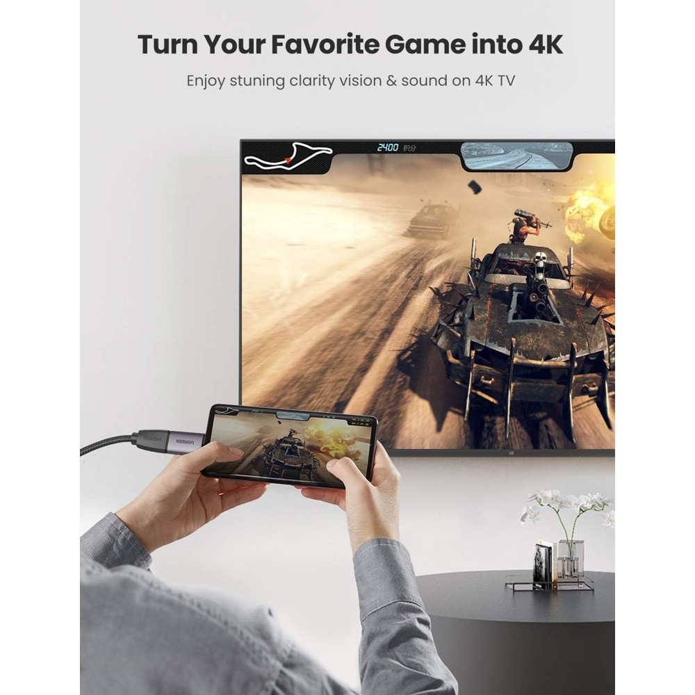 Ugreen US320 (70450), Type-C to HDMI Adapter, Space Gray