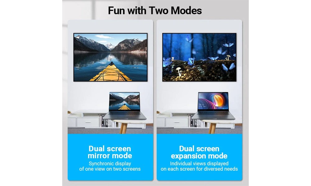 Vention AIQB0 HDMI 270 Degree Male to Female Vertical Flat Adapter Black