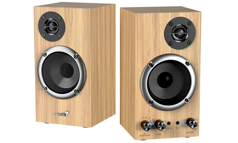 Genius Two-way Speaker  | 3D Surround | Bass + SP-HF520BT Wood