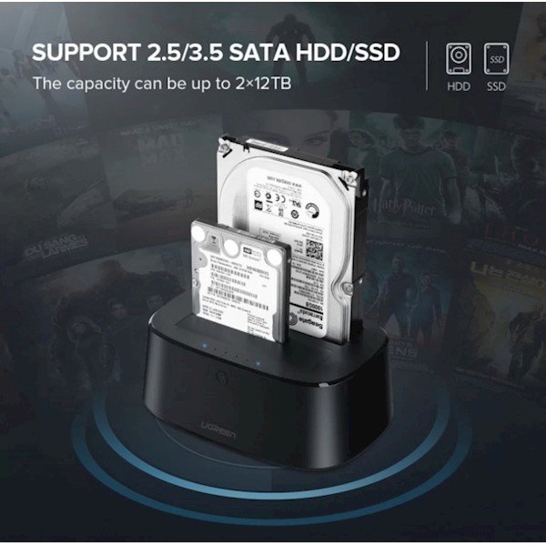 Ugreen 50857 CM198 USB 3.0 to SATA Dual-Bay Hard Drive Docking Station 50857