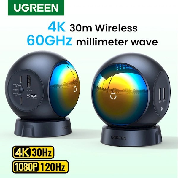 Ugreen CM438 (80641), 4K Wireless HDMI Transmitter And Receiver, Black