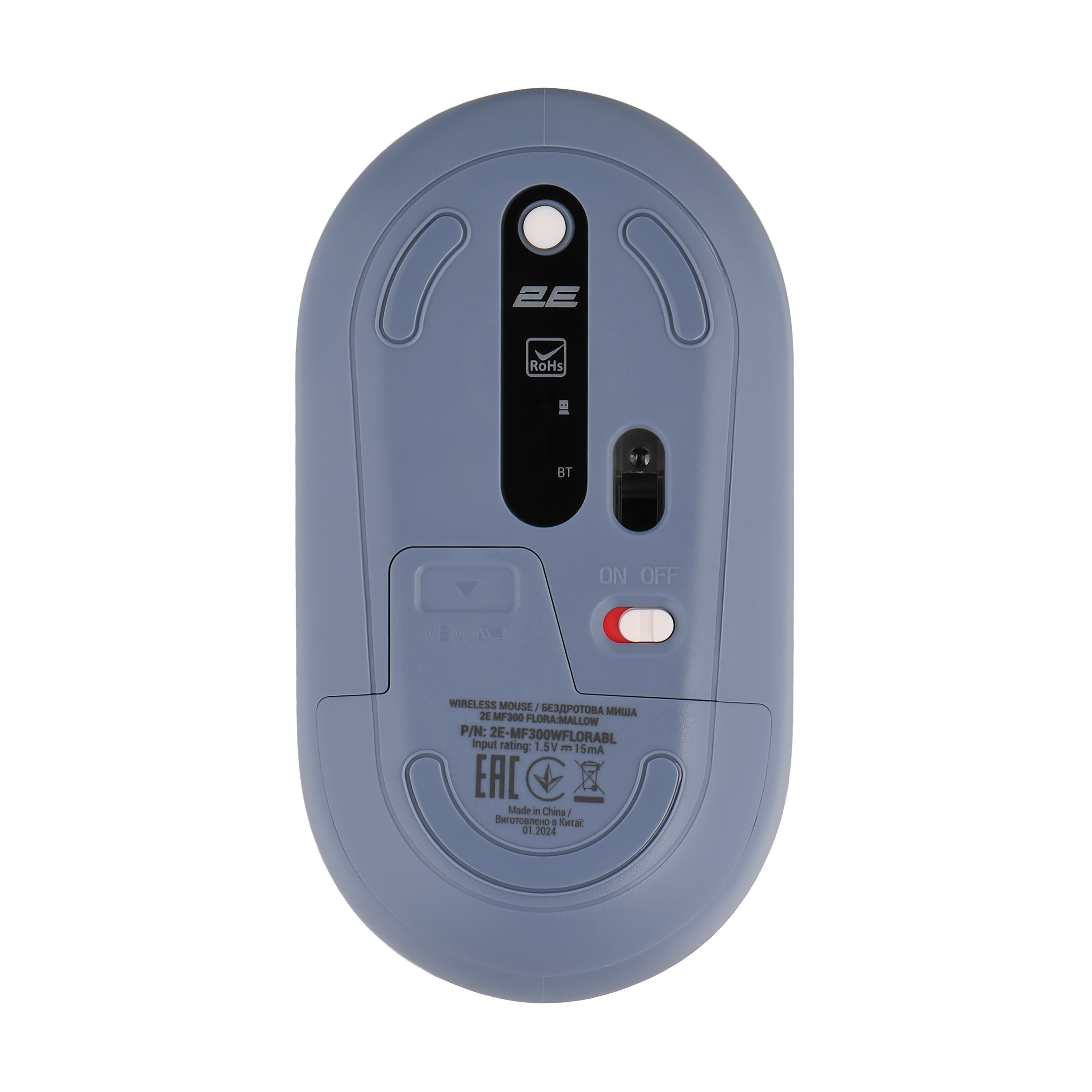 2E Mouse MF300 FLORA:MALLOW Silent WL BT, Blue 2E-MF300WFLORABL