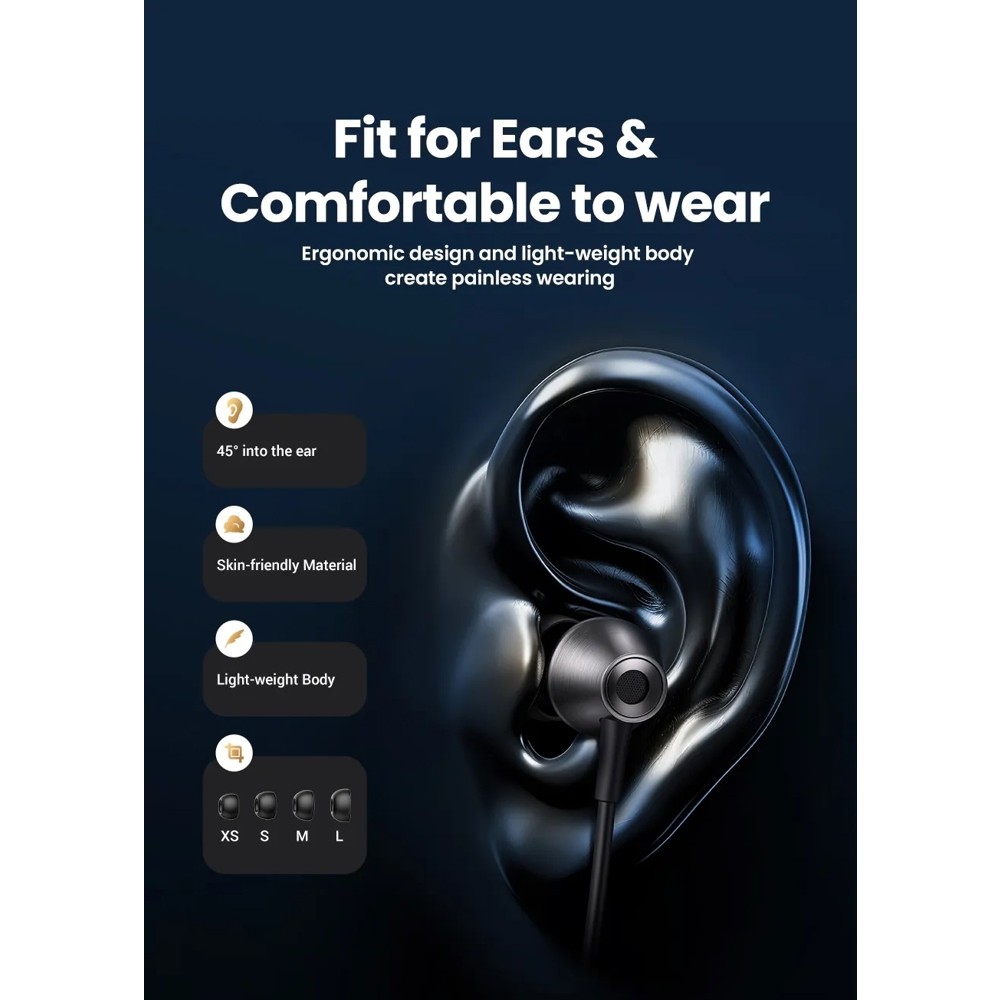 Ugreen EP105 (35754), In-Ear Headphones, Wired, Type-C, Black
