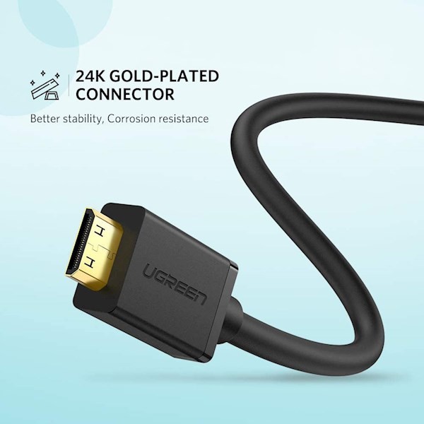 Ugreen 20137 Mini HDMI Male to HDMI Female Adapter Cable 22cm (Black)
