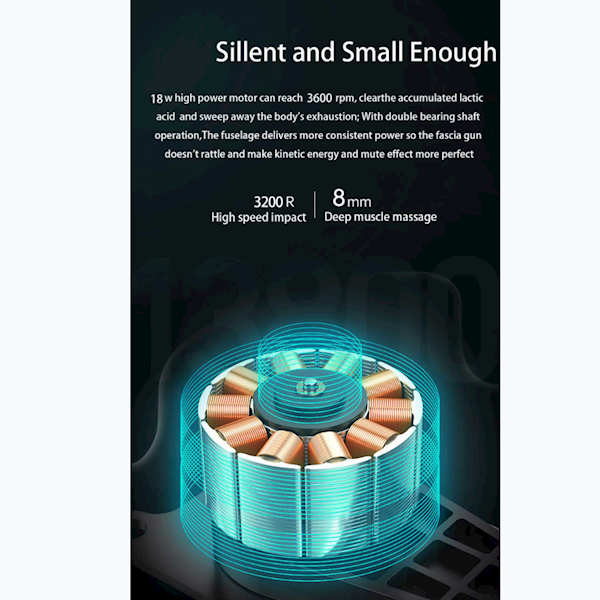 ALLX AXM-324G, 18W, 3200Rpm, Mini Massage Gun, Gray