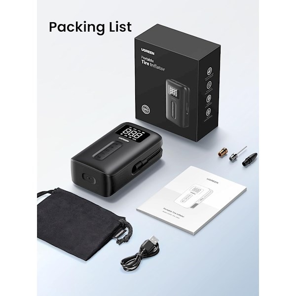 Ugreen CD259 (15951), Portable Air Compressor, Black