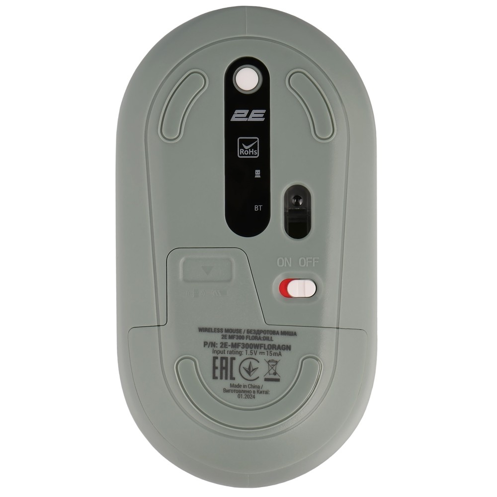 2E Mouse MF300 FLORA:DILL Silent WL BT, Green 2E-MF300WFLORAGN