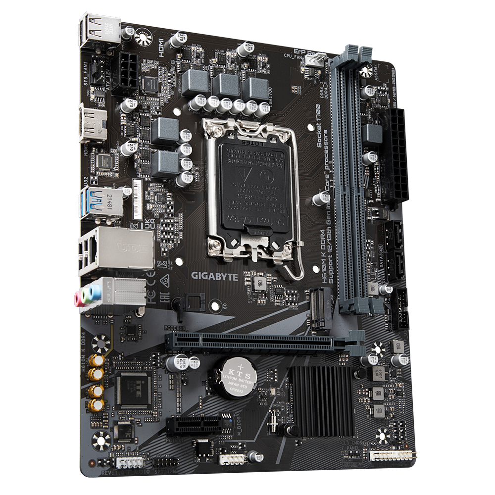 Gigabyte Motherbard H610M K DDR4 s1700 H610 2xDDR4 M.2 HDMI mATX H610M_K_DDR4