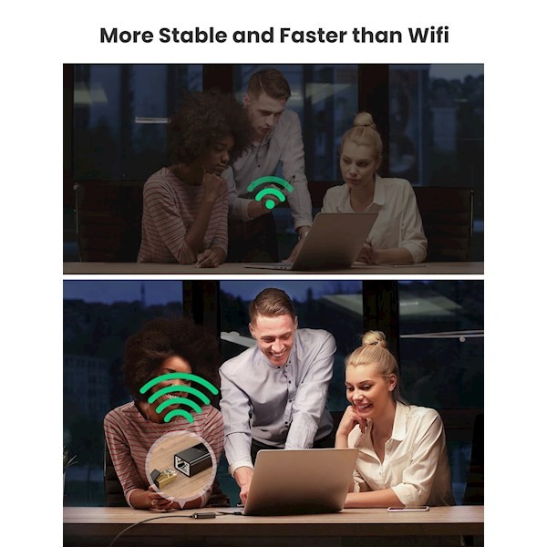 Ugreen CR111 (20256) USB 3.0 to RJ45 Gigabit Ethernet Adapter, Black