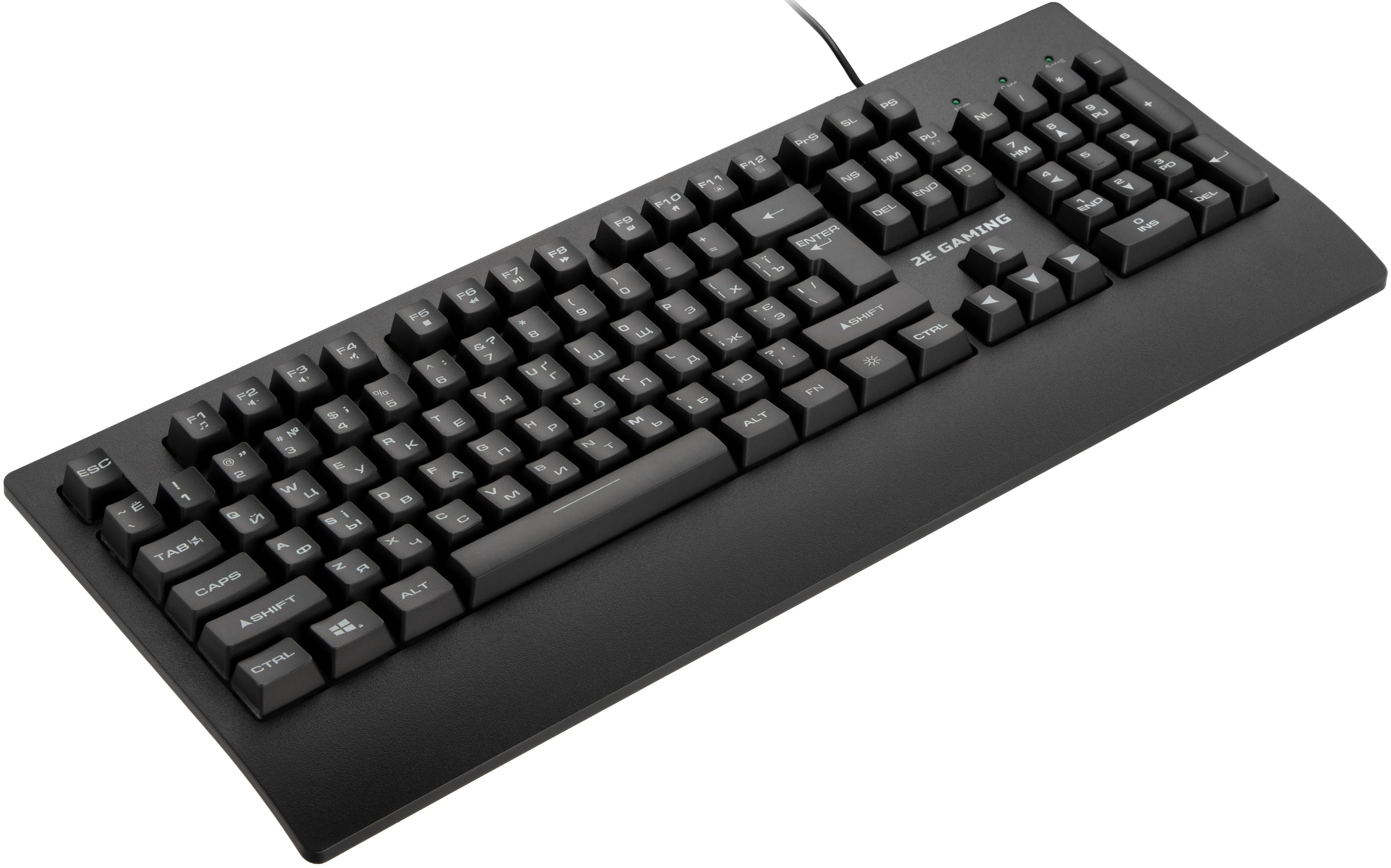 2E GAMING Membrane keyboard KG330 104key, USB-A, EN/UA/RU, LED, black 2E-KG330UBK